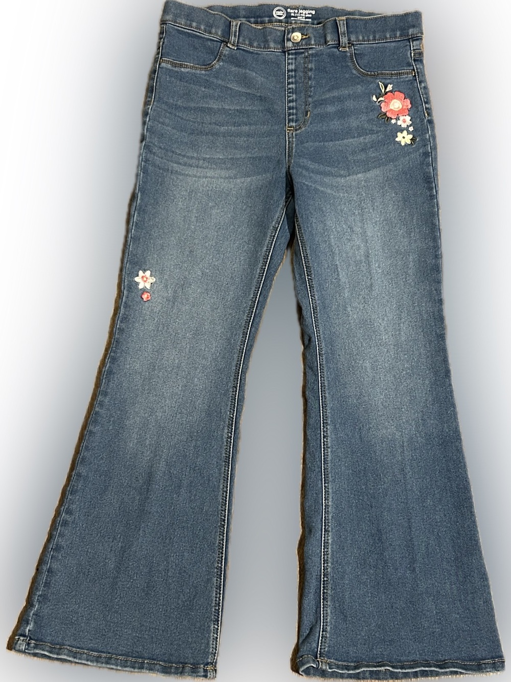 Wonder Nation Youth 14-16 Plus Flare Jeggings With Flowers